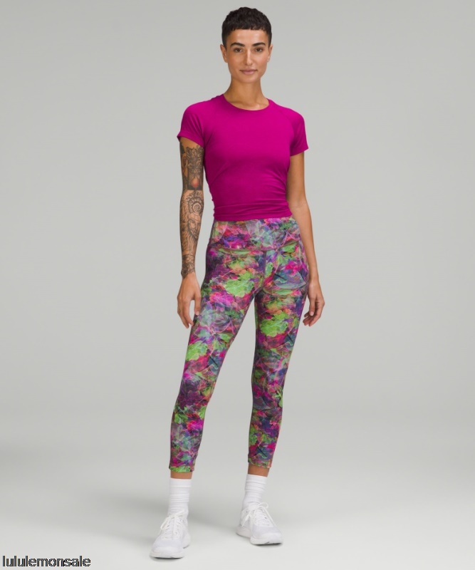 Lululemon Damen DELULU082 | Lululemon Deutschland Lebendiger Floraler Ton Multi Wunder Train High-rise Crop 23